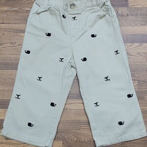 Baby 8 Whale Print Khaki Pants Size 12-18 months